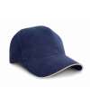 RC25P/RC025P Pro Style Heavy Brushed Cotton Cap With Sandwich Peak Navy / Natural colour image